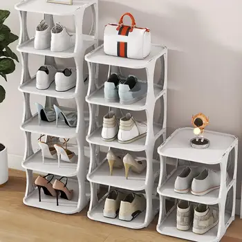 מתלה נעליים מרובים בשכבות נעליים אחסון מינימליסטי Stackable לחסוך מקום יציב בשכבות מחיצה נעליים מארגן אספקה הביתה